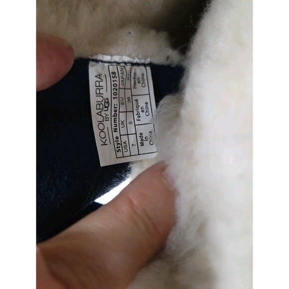 Koolaburra By Ugg Blue Suede Mid Calf  Sz 7 Fur Lining Snow Boot Comfy & Warm - Picture 7 of 10